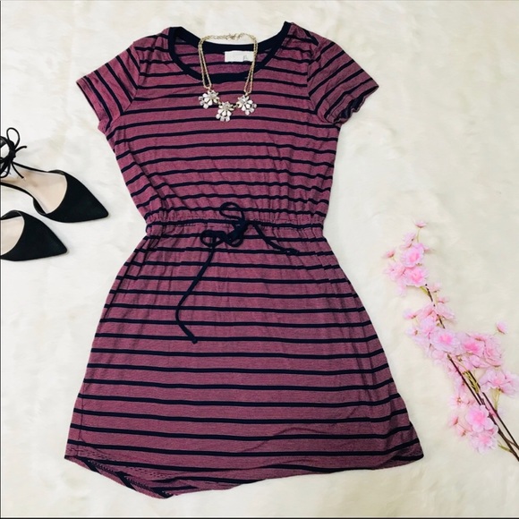 Olive & Oak Dresses & Skirts - Olive & Oak Knit Jersey T-Shirt Dress Drawstring